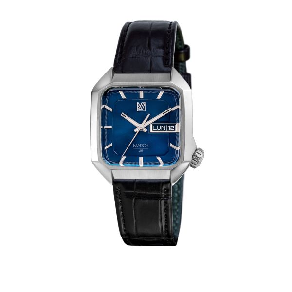 Montre March LA.B AM2 Slim Electrique Ocean Alligator Noir