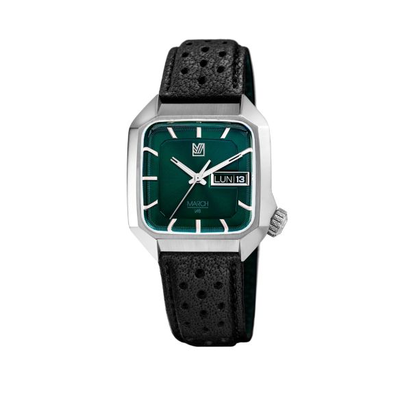 Montre March LA.B AM2 Slim Electrique Forest Buffle Perforé Noir