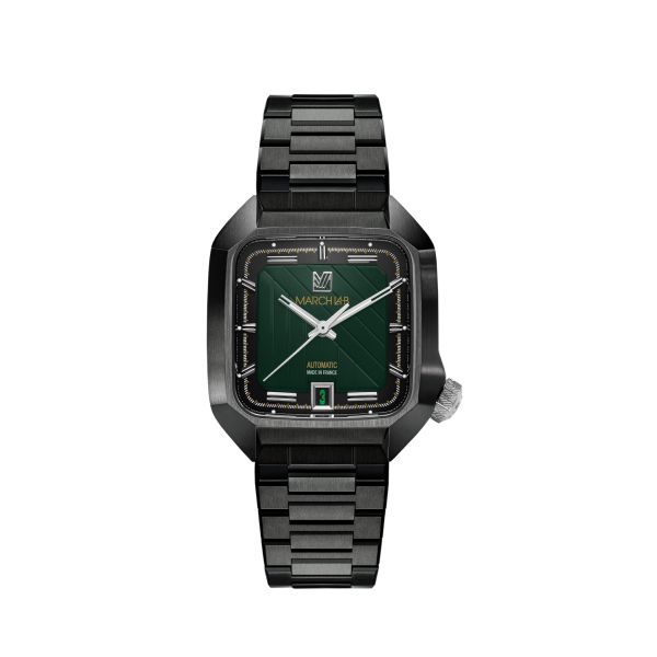 Montre March LA.B AM2 Slim Automatique Cadran Ultimate Acier Brossé 3 maillons DLC Noir
