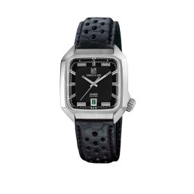 Montre March LA.B AM2 Slim Automatique Cadran Black Bison Sauvage Perforé Noir