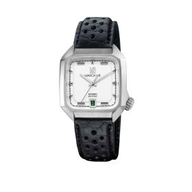 Montre March LA.B AM2 Slim Automatique Cadran White Bison Sauvage Perforé Noir