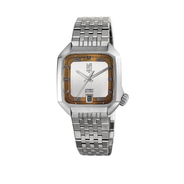 Montre March LA.B AM2 Slim Automatique Cadran Shelter Acier Brossé 7 Maillons