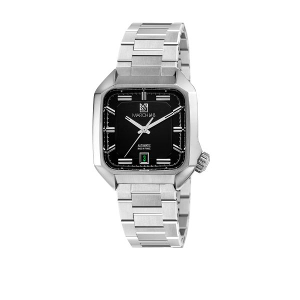 Montre March LA.B AM2 AutomatiqueBlackAcier Brossé 3 Maillons