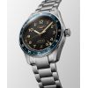 Montre Longines Spirit Zulu Time Lunette Céramique Bleue Bracelet Acier 42mm