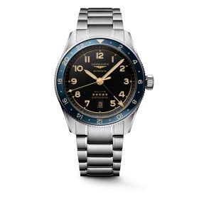 Montre Longines Spirit Zulu Time Lunette Céramique Bleue Bracelet Acier 42mm