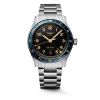 Montre Longines Spirit Zulu Time Lunette Céramique Bleue Bracelet Acier 42mm