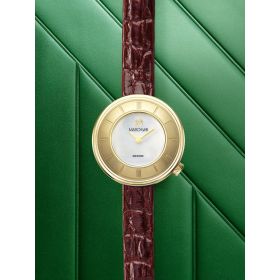 Montre March LA.B Lady Volante Electrique Nacre Alligator Marron