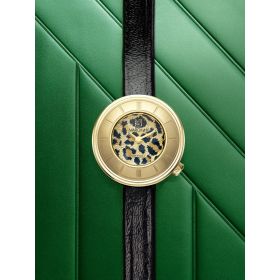 Montre March LA.B Lady Volante Electrique Cheetah Chevreau Noir