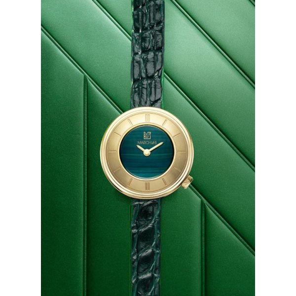 Montre March LA.B Lady Volante Electrique Malachite Alligator Vert