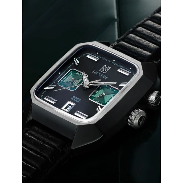 Montre March LA.B AM2 Calendar Automatique Cadran Phantom Acier Brossé 3 maillons PVD Noir