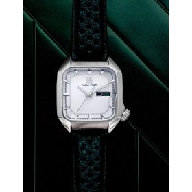 Montre March LA.B AM2 Slim Electrique White Buffle Perforé Noir