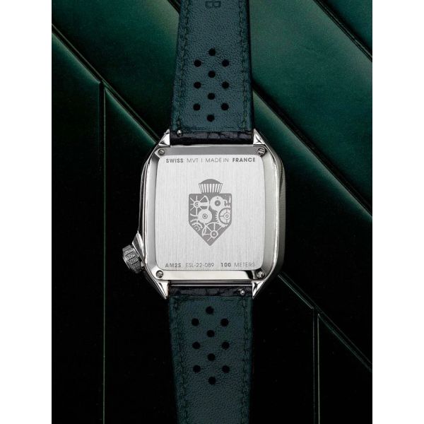 Montre March LA.B AM2 Slim Electrique White Buffle Perforé Noir