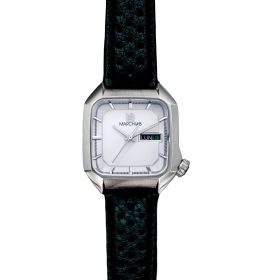 Montre March LA.B AM2 Slim Electrique White Buffle Perforé Noir