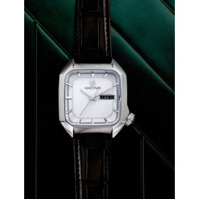 Montre March LA.B AM2 Slim Electrique White Alligator Noir