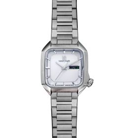 Montre March LA.B AM2 Slim Electrique White Acier Brossé 7 Maillons