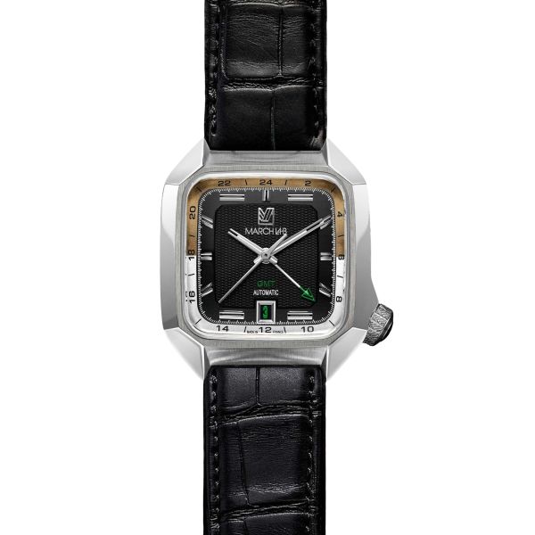 Montre March LA.B AM2 SLIM GMT Automatique Cadran Empire Alligator Noir