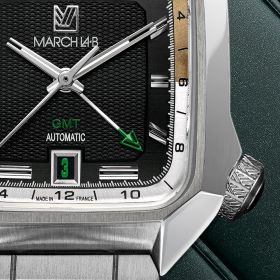Montre March LA.B AM2 SLIM GMT Automatique Cadran Empire Alligator Noir