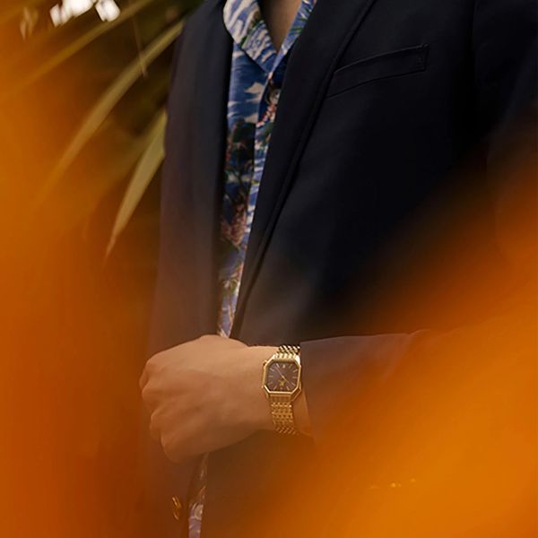 Montre March LA.B Dandy Mansart Electrique Amiral Acier poli-brossé 9 Maillons dorés