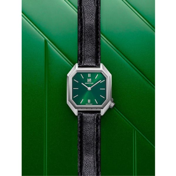 Montre March LA.B Milady Mansart Electrique Forest Chevreau Noir