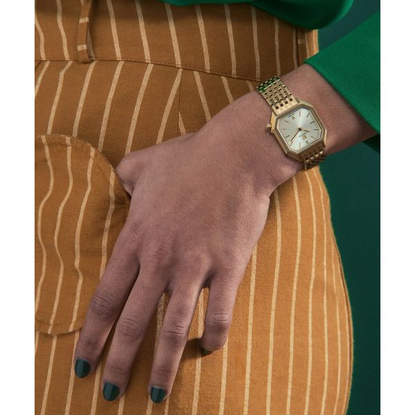 Montre March LA.B Milady Mansart Electrique Continental Acier poli-brossé 9 maillons dorés