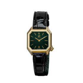 Montre March LA.B Lady Mansart Electrique Or 18k Grall Alligator Noir