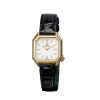 Montre March LA.B Lady Mansart Electrique Or 18k Continental Alligator Noir