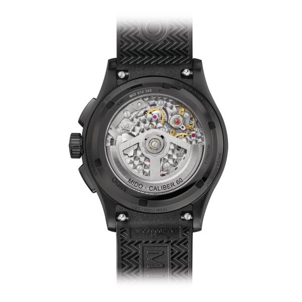 Montre Mido Multifort Skeleton Chronographe PVD Noir Bracelet Caoutchouc