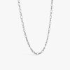 Chaine Arthus Bertrand Maille Ovale Striee 50cm Argent
