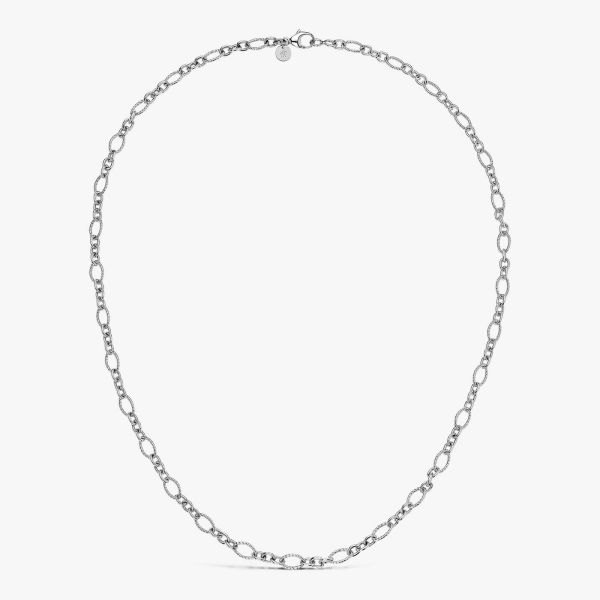 Chaine Arthus Bertrand Maille Ovale Striee 50cm Argent