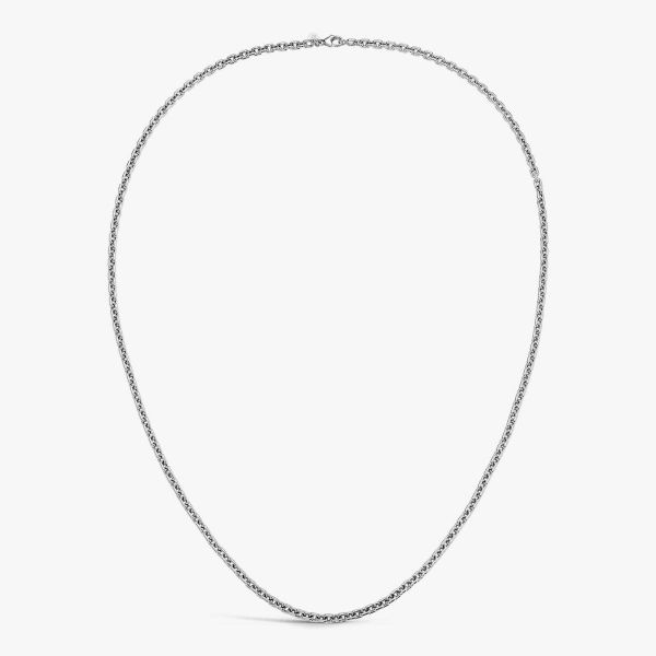 Chaine Arthus Bertrand Forçat Rectangle 3,9mm 55cm Argent Pa