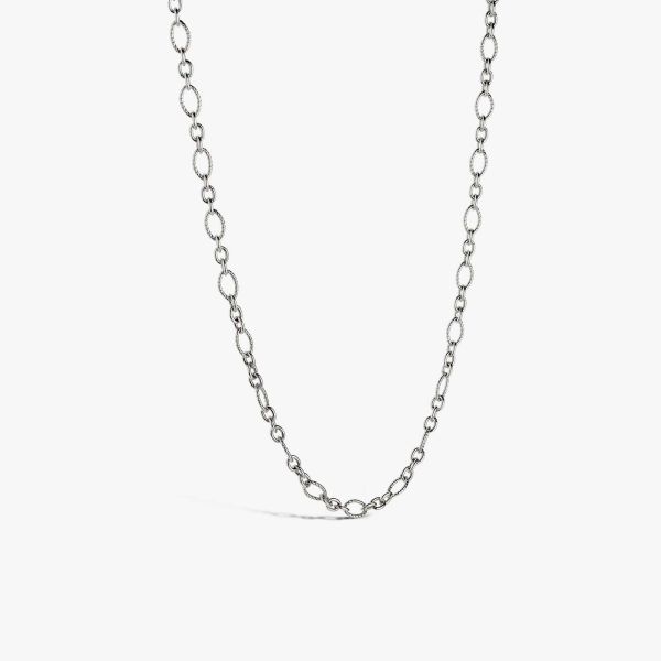 Chaine Arthus Bertrand Maille Ovale Striee 60cm Argent