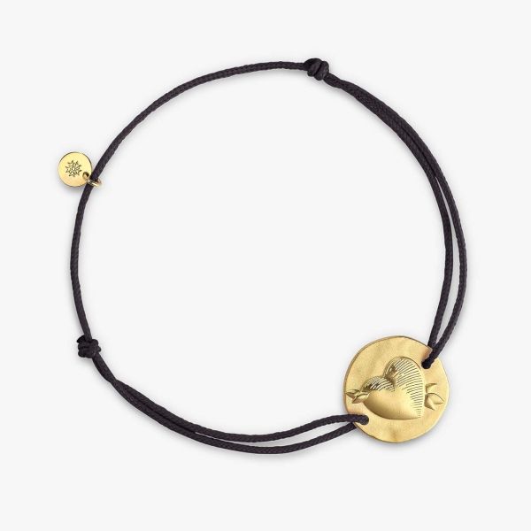 Bracelet Cordon Bracelet Arthus Bertrand Coeur 16mm Vermeil Jaune