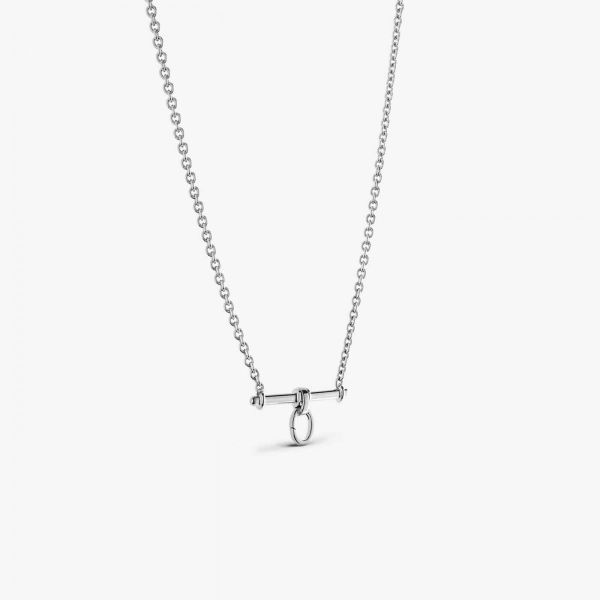 Collier Arthus Bertrand Trapeze Gm Anneau Ouvr 42cm Argent
