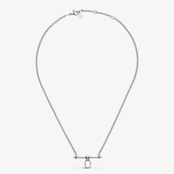 Collier Arthus Bertrand Trapeze Gm Anneau Ouvr 42cm Argent