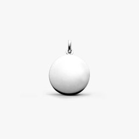 Pendentif Arthus Bertrand Rond Uni 16 Mm Or Blanc Poli