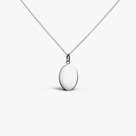 Pendentif Arthus Bertrand Rond Uni 16 Mm Or Blanc Poli
