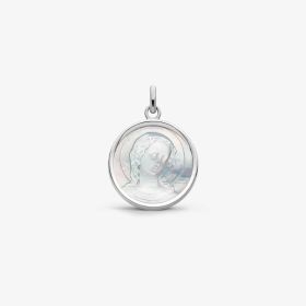 Médaille Arthus Bertrand Virgo Amabilis Or Blanc nacre 19mm