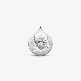 Médaille Arthus Bertrand Vierge De Vinci Mat-poli 18mm Or Blanc