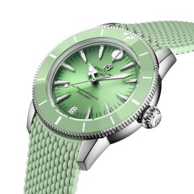 Montre Breitling SuperOcean Heritage Automatic 36mm Cadran Vert Bracelet Caoutchouc Vert