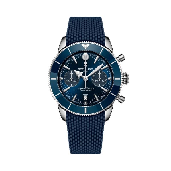Montre Breitling SuperOcean Heritage B01 Chrono 42mm Cadran Bleu Bracelet Caoutchouc Bleu