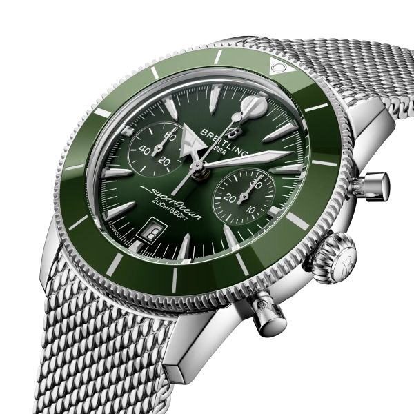 Montre Breitling SuperOcean Heritage B01 Chrono 42mm Cadran Vert Bracelet Acier