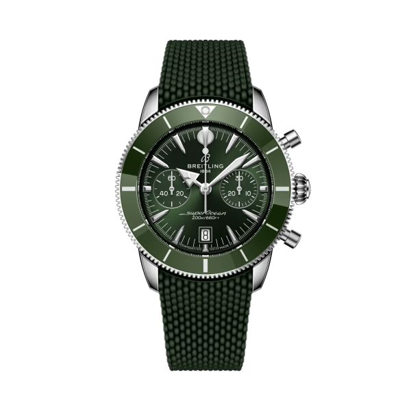 Montre Breitling SuperOcean Heritage B01 Chrono 42mm Cadran Vert Bracelet Caoutchouc Vert