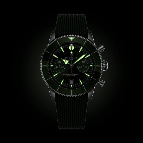 Montre Breitling SuperOcean Heritage B01 Chrono 42mm Cadran Vert Bracelet Caoutchouc Vert