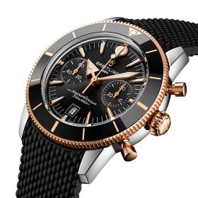 Montre Breitling SuperOcean Heritage B01 Chrono 42mm Cadran Noir Bracelet Caoutchouc Noir