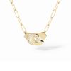 Collier Menottes dinh van Moyen Modèle Or Jaune 1/2 Diamants Chaîne M