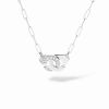 Collier Menottes dinh van Petit Modèle Or Blanc 1/2 Diamants Chaîne S