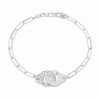 Bracelet Menottes dinh van Moyen Modèle Or Blanc 1/2 Diamants Chaîne M