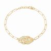 Bracelet Menottes dinh van Moyen Modèle Or Jaune 1/2 Diamants Chaîne M