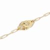 Bracelet Menottes dinh van Moyen Modèle Or Jaune 1/2 Diamants Chaîne M