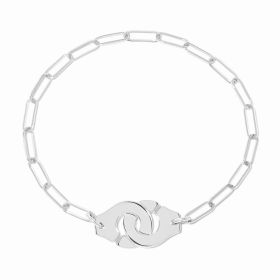 Bracelet Menottes dinh van Moyen Modèle Or Blanc Chaîne M 21cm